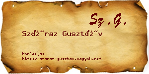 Száraz Gusztáv névjegykártya