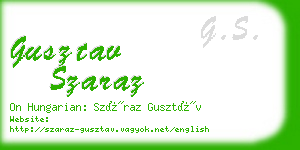 gusztav szaraz business card